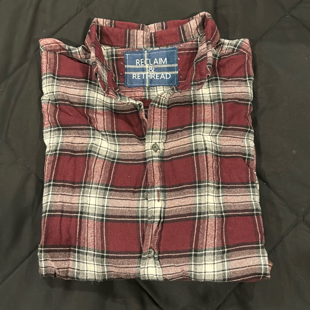 Selena Reclaim and Rethread flannel.